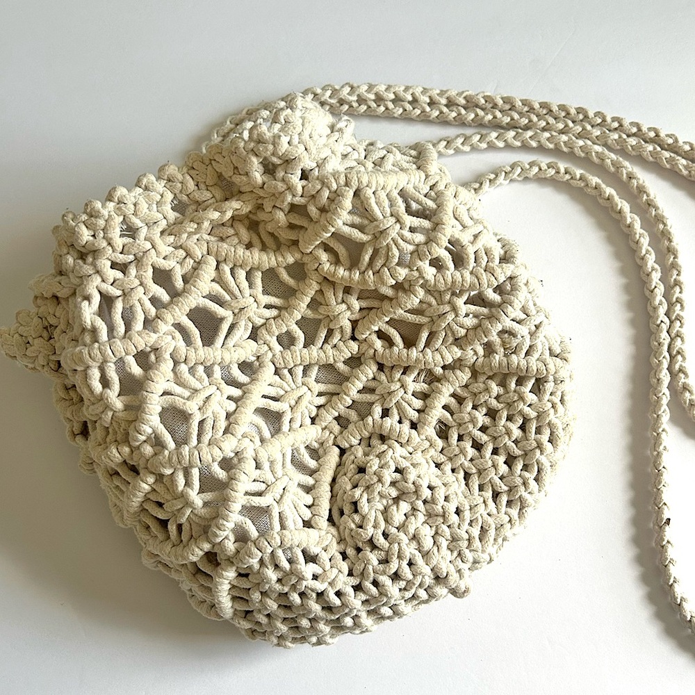 🩷3 AM FOREVER CREAM BEACHY CROCHET TROPICAL BACKPACK CROSSBODY TRENDING